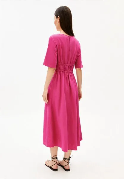 ARMEDANGELS ARMEDANGELS LINO BLEND Damen Maxi-Kleid aus Leinen-Mix, Very berry, – Produktbild 2 von 4