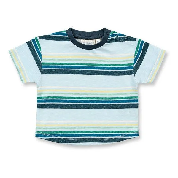 Sense Organics Sense Organics Baby T-Shirt, Modell EKI, Mehrfarbige ringel, – Produktbild 2 von 3