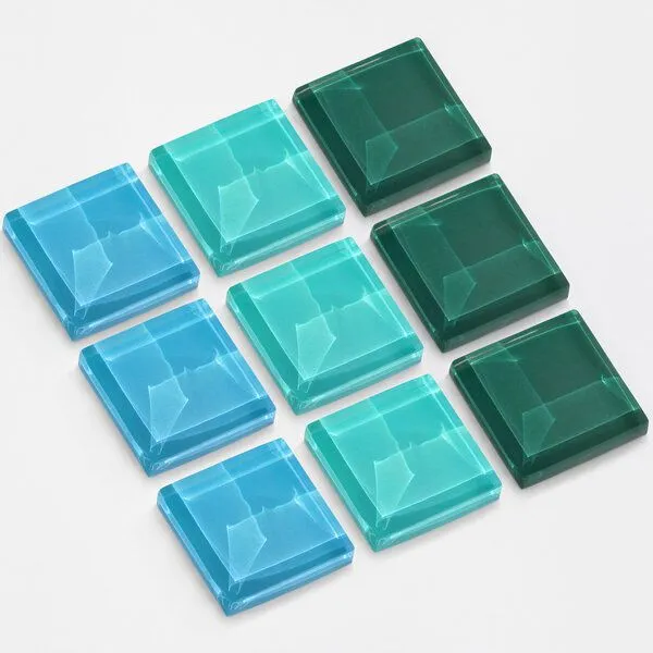 ALEXASCHA ALEXASCHA Magnet Set aus Upcycling Glas • 9 starke Magnete für den Kühlschrank • ideal zum Verschenken, Wellenzauber, – Produktbild 1 von 4