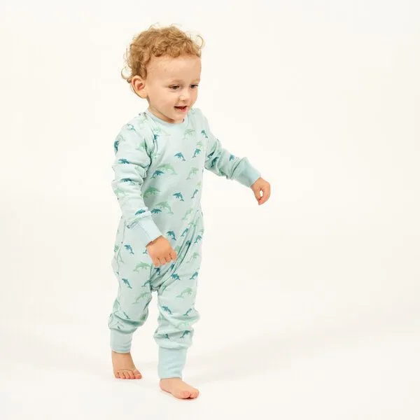 Sense Organics Sense Organics Strampler, Modell TONA, Kleiner delphin-druck blau, – Produktbild 2 von 4