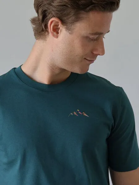 Kultgut Kultgut Artdesign - Biofair - Klassik Shirt / Little Mountain Landscape, Dunkelgrün, – Produktbild 3 von 4