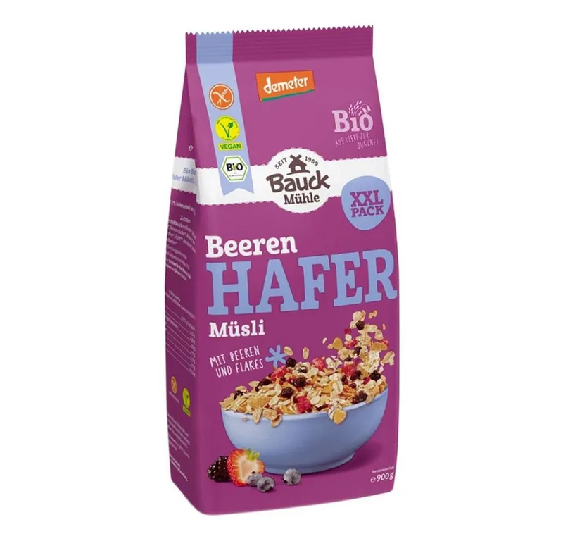Bauck Mühle Cerealien Hafer Müsli - Beeren XXL 900g – Produktbild 1 von 1