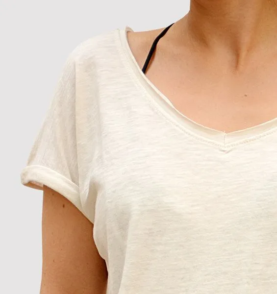 little kiwi little kiwi Damen T-Shirt, "Kleiner Snack", Weiss - vintage white, – Produktbild 2 von 3