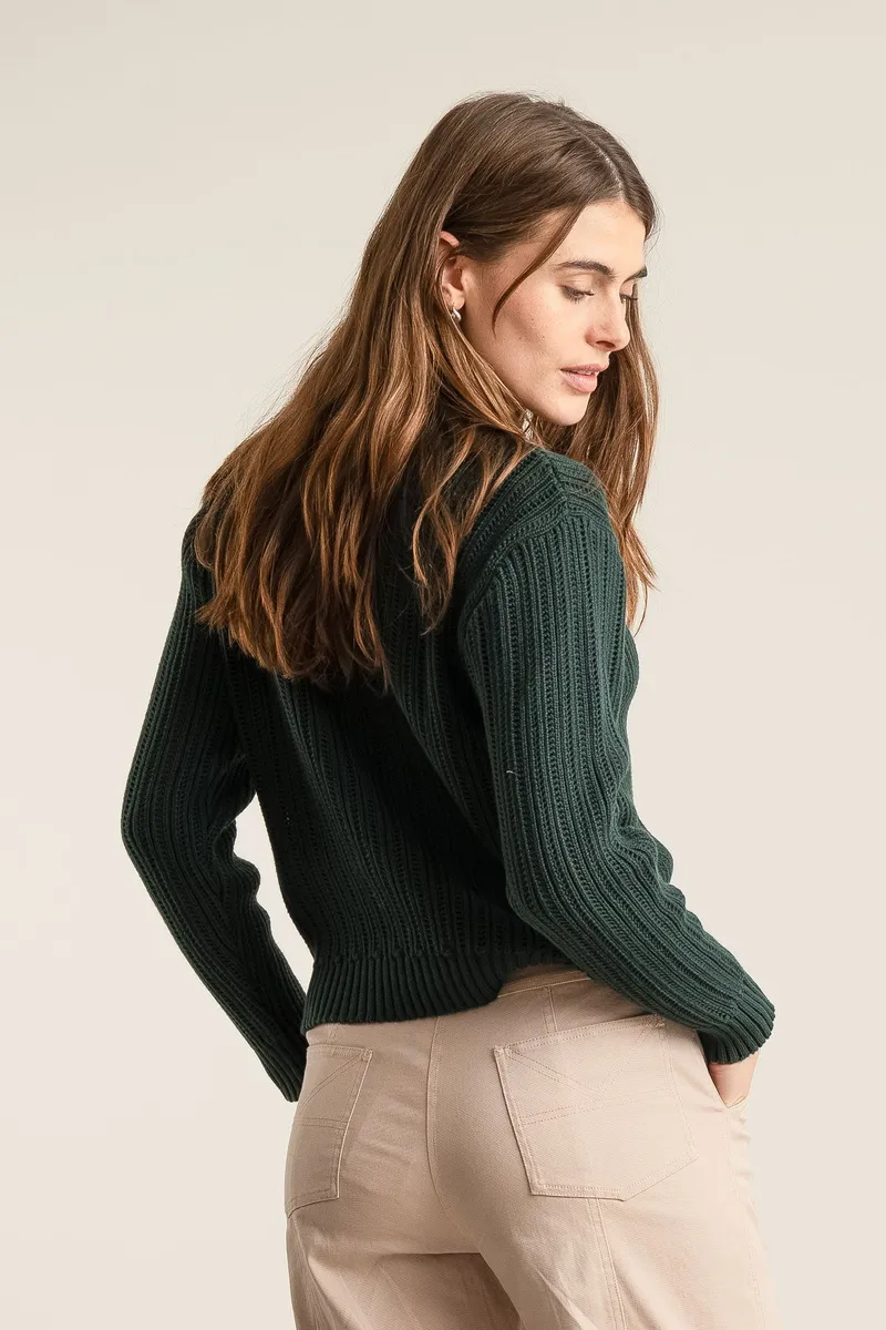 KOMODO KOMODO Damen vegan Pullover Posey Grün, Dunkelgrün, – Produktbild 2 von 2