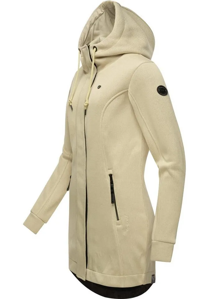 ragwear ragwear Kapuzensweatjacke Letti Bonded Sportliche Kapuzenjacke in Feinstrick-Optik, Braun, – Produktbild 3 von 4