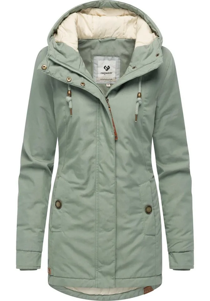 ragwear ragwear Winterjacke Monadena Parka YOUMODO Warmer Kurzmantel mit Kapuze, Grau|grün, – Produktbild 5 von 5