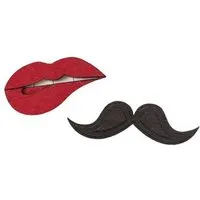 BeWooden BeWooden Broschen aus Holz für Paare | Mode Schmuck | Lippen und Schnurrbart – Produktbild 1 von 1
