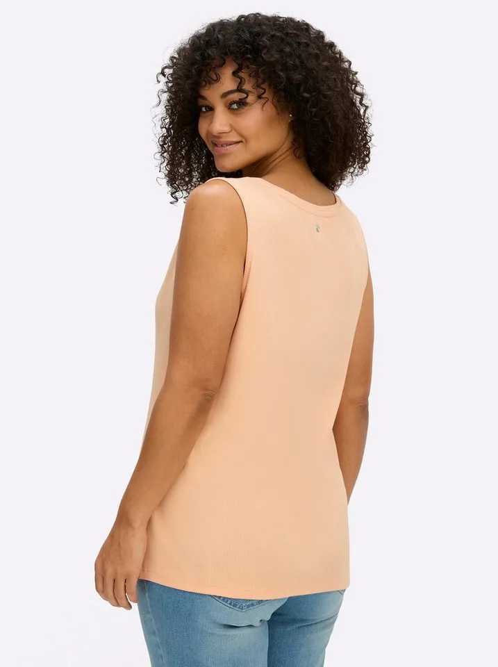 sheego sheego Shirttop Shirttop Ärmellos, Orange, – Produktbild 2 von 5