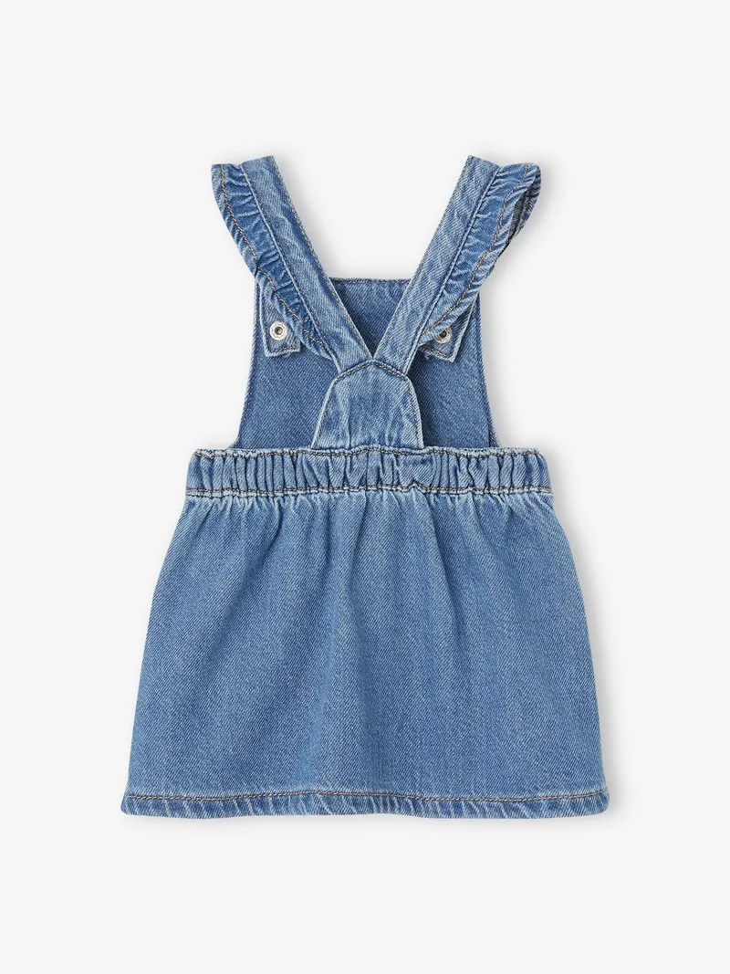 Vertbaudet Baby Jeans-Latzkleid, Blue stone, – Produktbild 3 von 4