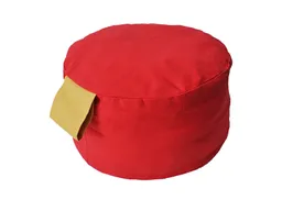 dekdek Pouff Dotti vier - rot/mais Ø 30 cm, Höhe 17 cm – Produktbild 1 von 1