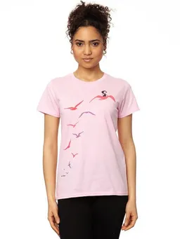 FellHerz FellHerz Möwenflug rosa Damen T-Shirt aus 100% Biobaumwolle – Produktbild 1 von 1