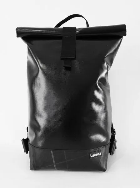 Leonca Leonca Rollrucksack aus LKW-Plane in 11 Farben/3 Größen, Grau, – Produktbild 2 von 3