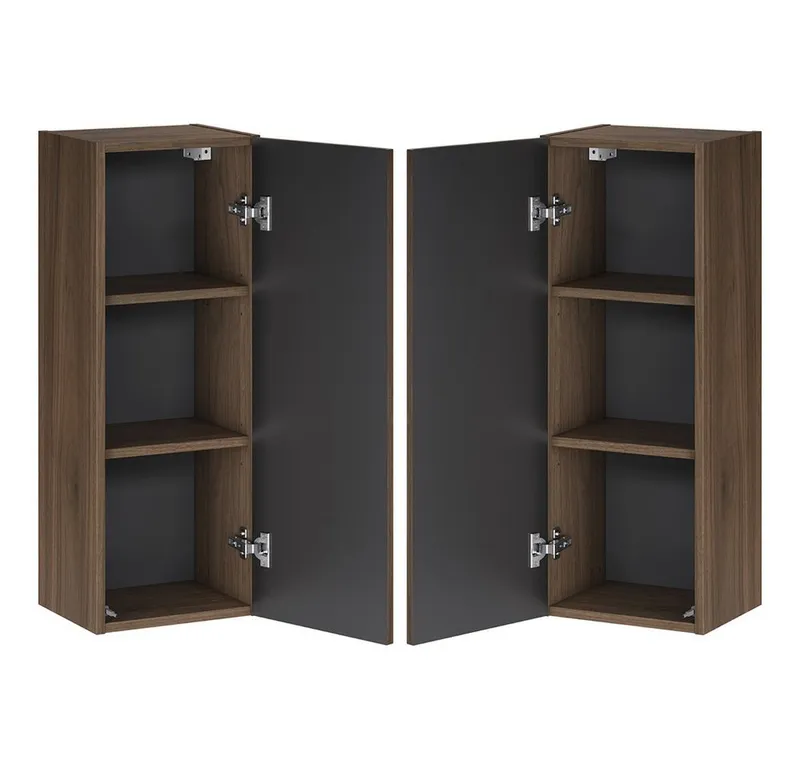 Lomadox Hängeschrank TEMUCO-56-WALNUT in Walnuss mit Rahmenfräsung, 30 cm breit, grifflos, Braun, – Produktbild 4 von 5
