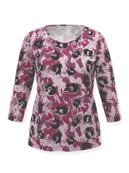 Witt 3/4-Arm-Shirt bordeaux-mauve-bedruckt – Produktbild 1 von 1