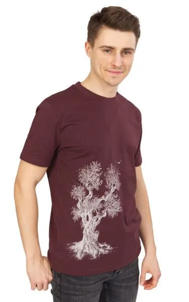 Life-Tree Life-Tree Organic Fairwear Shirt Men Olive Tree, Braun, – Produktbild 2 von 3