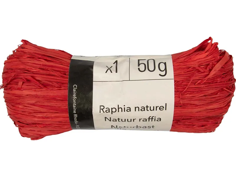 Geschenkbänder aus Bast 75 x 100 cm, 50 g, Rot, – Produktbild 1 von 1