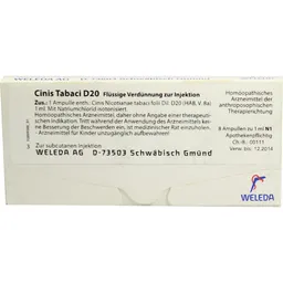 Weleda WELEDA CINIS TABACI D 20 Ampullen 8X1 ml Ampullen – Produktbild 1 von 1