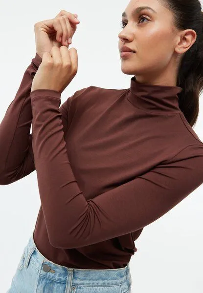 Givn Berlin Givn Berlin Longsleeve GBVIDA aus TENCEL mit Rollkragen, Burned brown (tencel), – Produktbild 4 von 4