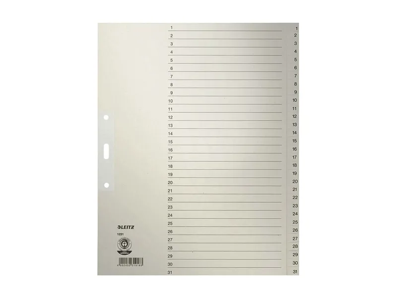 Leitz Leitz Register aus Tauenpapier 1-31, A4 Überbreite – Produktbild 2 von 3