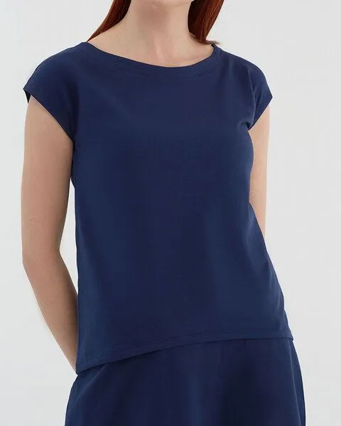 Leela Cotton Leela Cotton Damen Blusen Bio-Baumwolle, Navy, – Produktbild 1 von 1