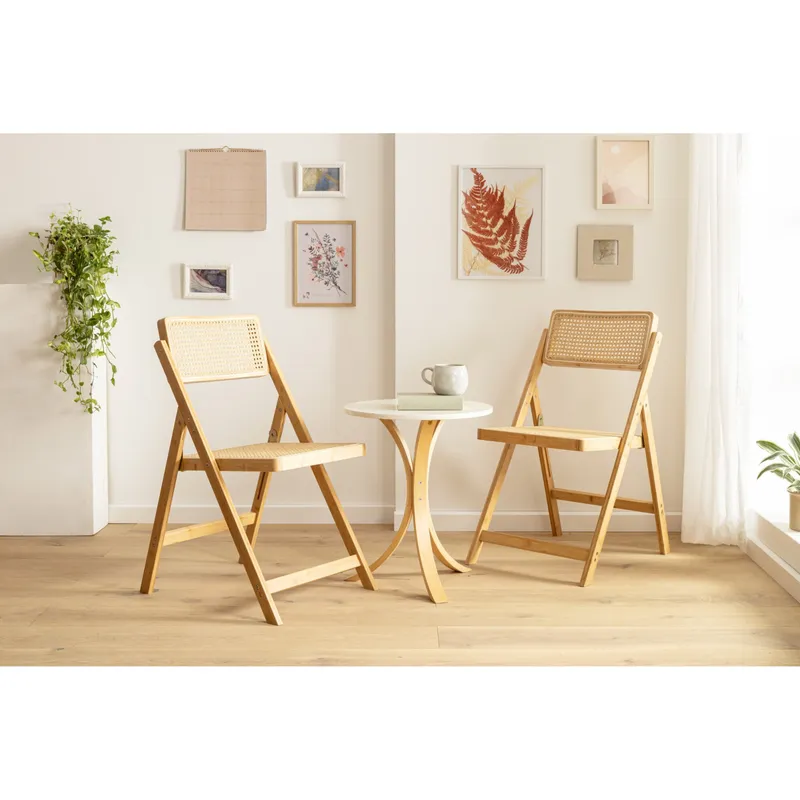 viva domo viva domo Klappstuhl „Rattan“, Braun, – Produktbild 3 von 4