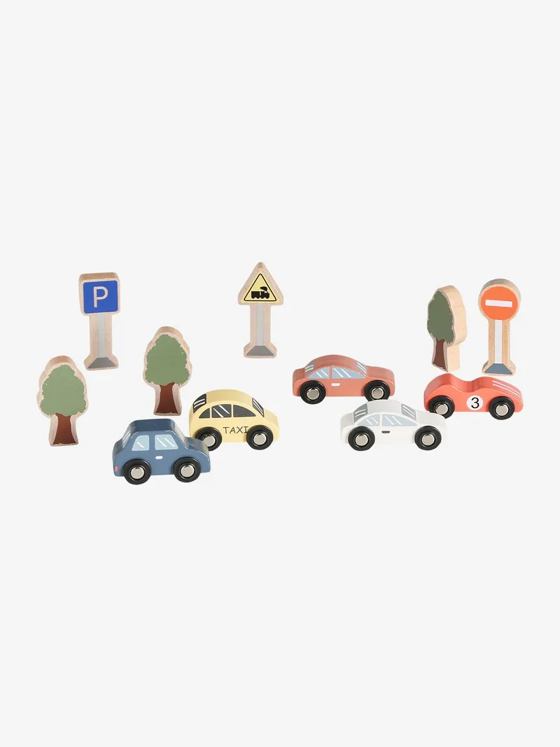 Vertbaudet 5er-Set Kinder Spielzeugautos mit Zubehör, Mehrfarbig, – Produktbild 1 von 3