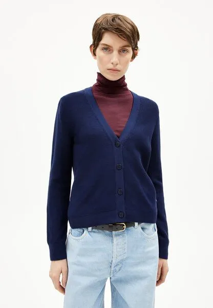 ARMEDANGELS ARMEDANGELS MENAAL LINKS LINKS Damen Strickjacke aus Bio-Baumwolle, Tinted navy, – Produktbild 1 von 4