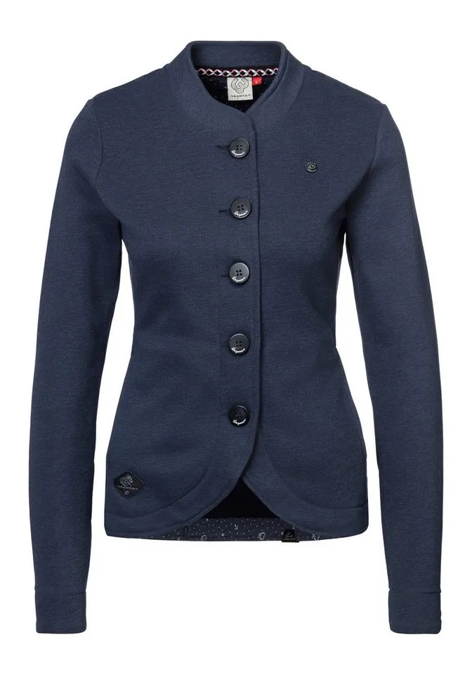 ragwear ragwear Sweatjacke AVALINA O aus bequem weicher Sweat-Qualität, Blau, – Produktbild 1 von 4