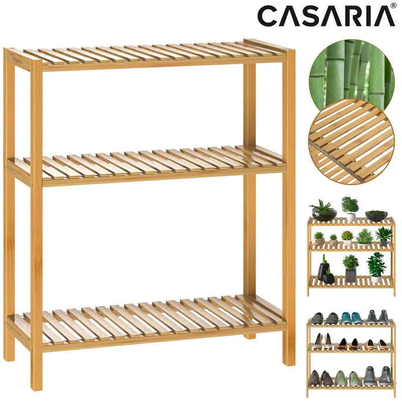 Casaria® Standregal Badregal Bambus 66x58x26cm, Braun, – Produktbild 1 von 2
