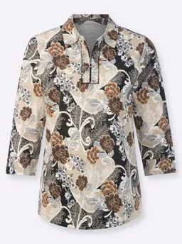 Witt Poloshirt beige-braun-bedruckt – Produktbild 1 von 1