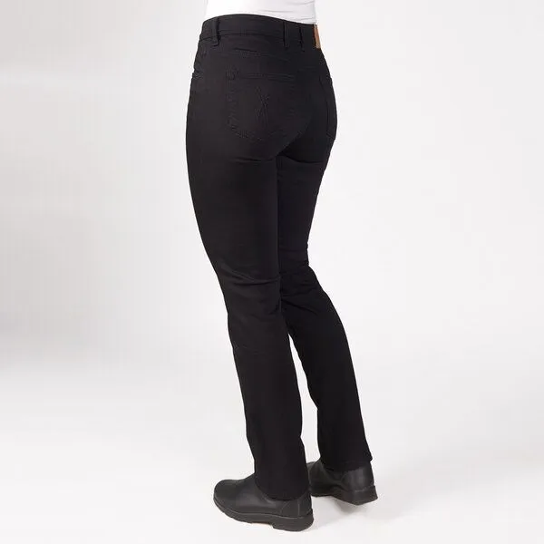 fairjeans fairjeans schwarze Basic-Jeans STRAIGHT BLACK, gerades Bein, mittelhoher Bund, Biobaumwolle, Schwarz, – Produktbild 3 von 4