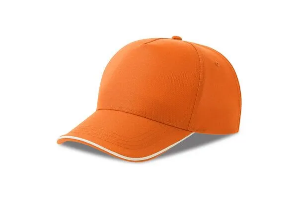 Atlantis Headwear Atlantis Headwear Cap Recy Five Pipe zweifarbig, Orange/weiss, – Produktbild 2 von 2