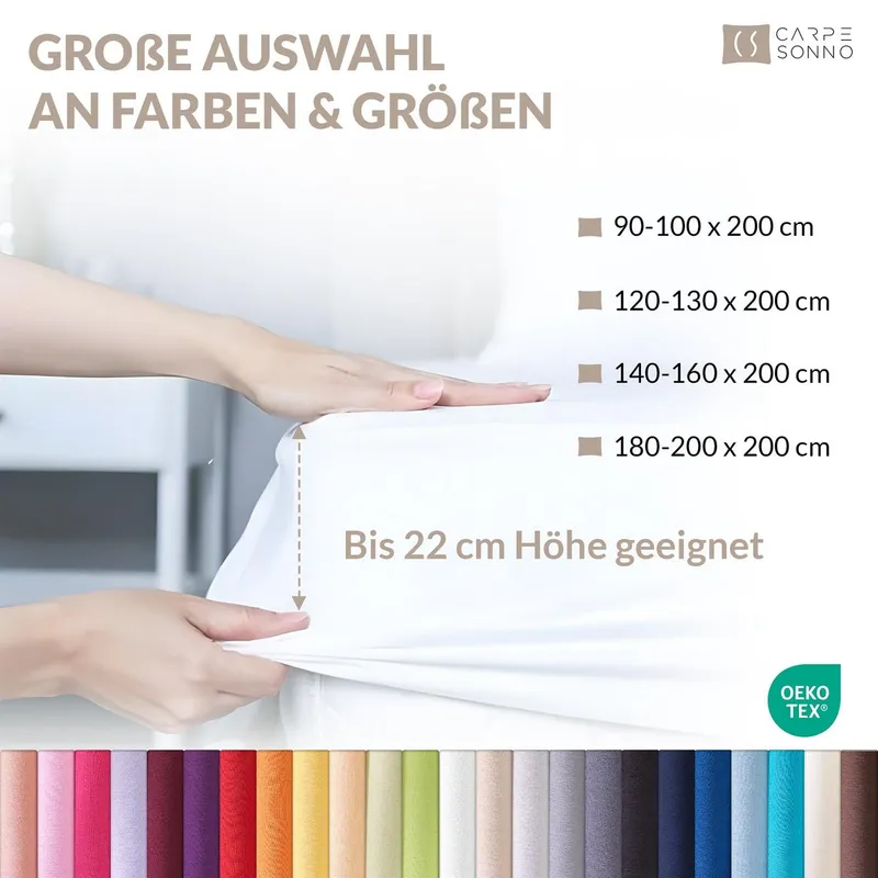 Carpe Sonno Spannbettlaken 90x200 100x200 140x200 160x200 180x200 200x200 Mikrofaser Polyester, Mikrofaser, Gummizug: rundum, (1 Stück), Weiches Spannbetttuch Bügelfrei & Pflegeleicht, 100x200 Braun, Braun, – Produktbild 5 von 5