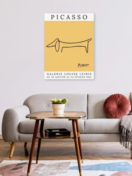 Photocircle Photocircle Poster / Leinwandbild - Picasso Hund – gelb – Produktbild 2 von 4
