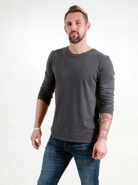 NATIVE SOULS NATIVE SOULS Slub Longsleeve - Herren - Basic, Dark grey, – Produktbild 1 von 2