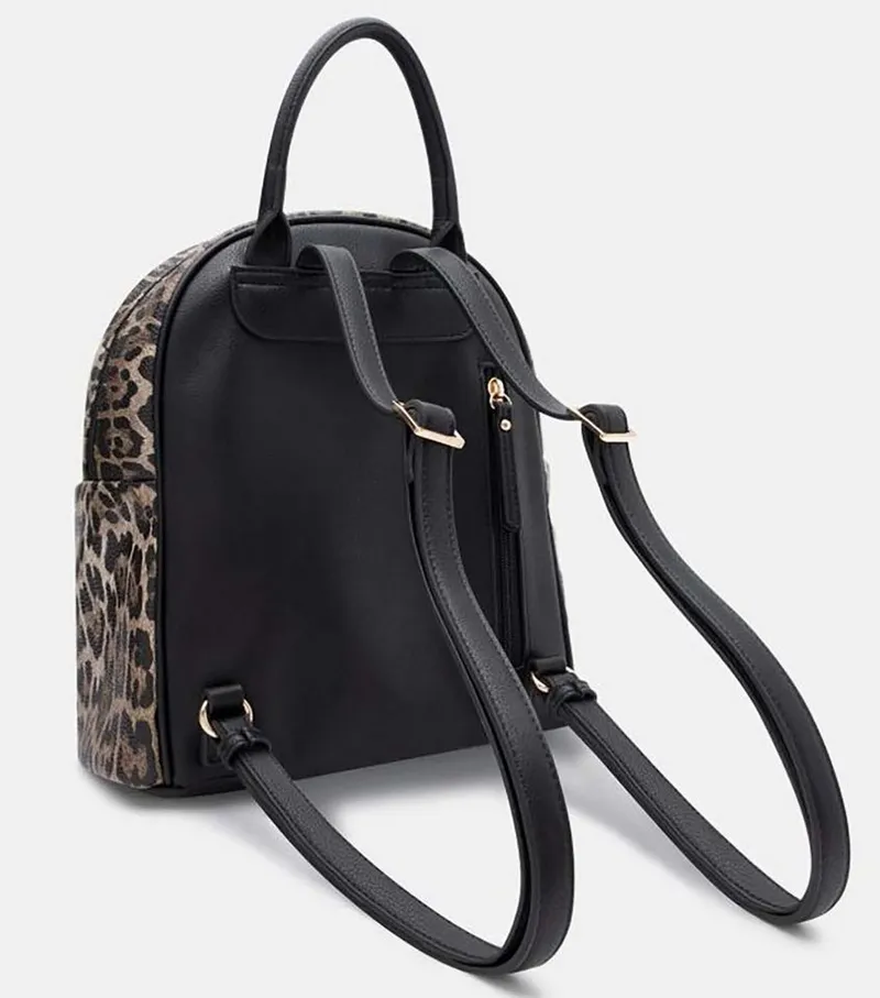 L. CREDI Cityrucksack L.CREDI Damen Rucksack PHAEDRA schwarz-mix, Braun|schwarz, – Produktbild 5 von 5