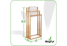 BEGRYF Handtuchständer Bambus Natur 42 x 24 x 81,5 cm, 3 Stangen – Produktbild 1 von 1