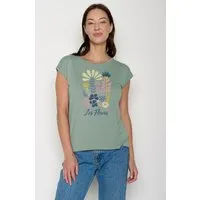 GreenBomb GREENBOMB Les Fleurs Timid - Lässiges Shirt aus LENZING TENCEL Mix / hochwertiger Print / Fair & Vegan – Produktbild 1 von 1