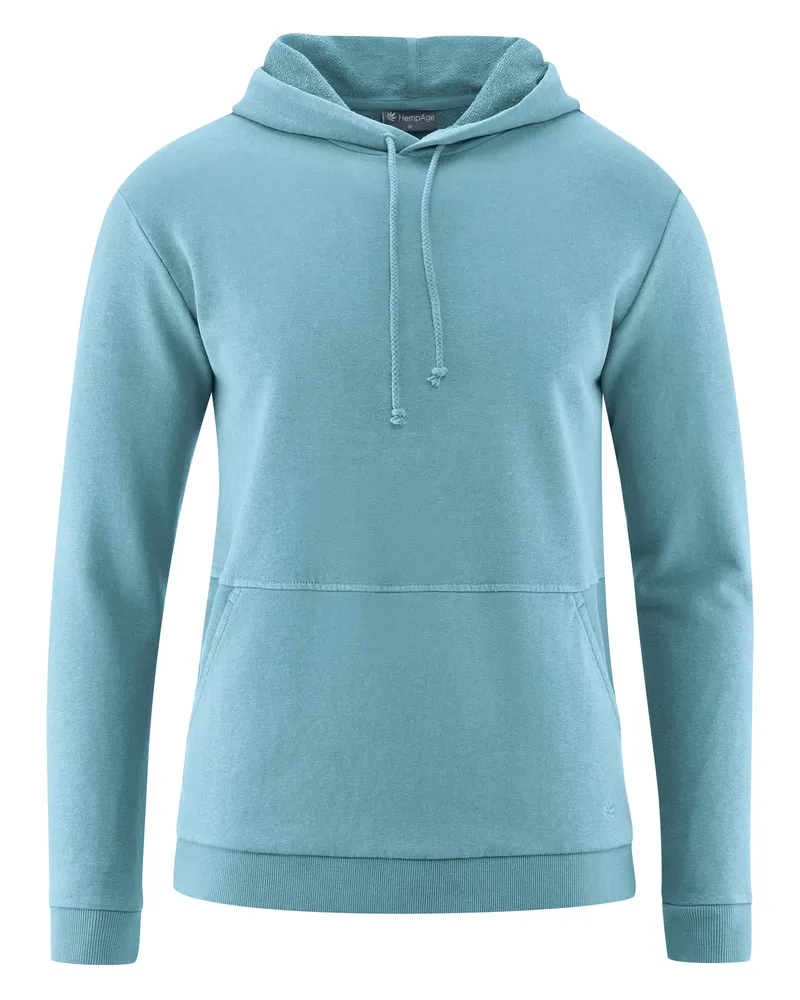 HempAge Hempage Herren vegan Hoodie Basic Wave Blau, Blau, – Produktbild 1 von 2