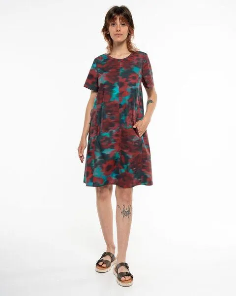 Alma & Lovis Alma & Lovis Florales Print-Kleid aus Organic Cotton | Popeline Print Kleid, Everglade (rot-blau), – Produktbild 3 von 4