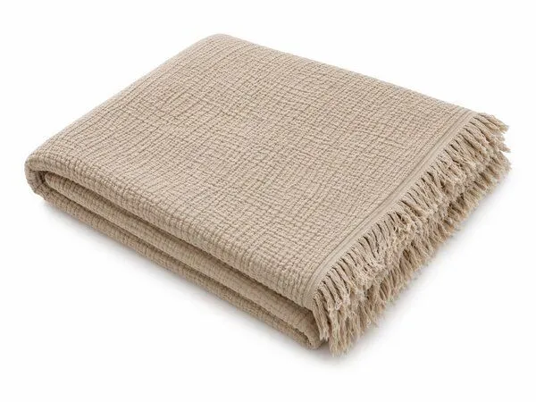 Sandiik Sandiik Musselin Wohndecke „Classic“ – Purer Komfort aus Bio-Baumwolle, Beige, – Produktbild 2 von 4