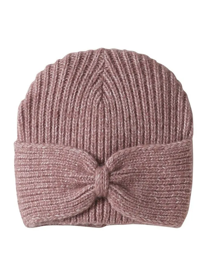 Vertbaudet Vertbaudet Beanie Mädchen Mütze aus Rippenstrick, Zierschleife, Rosa, – Produktbild 2 von 3