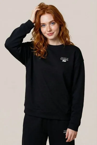 THE FACE OF ELEMENTS The Face of Elements Element - Oversized Fit Sweatshirt aus 100% Bio-Baumwolle, Black (schwarz), – Produktbild 3 von 4