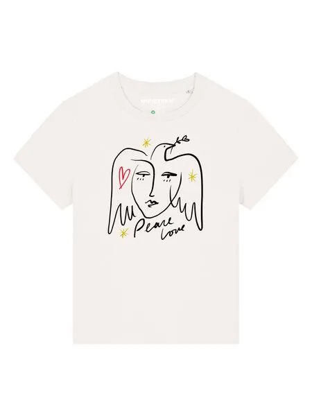 watapparel watapparel T-Shirt Frauen Peace Love, Off white, – Produktbild 2 von 4