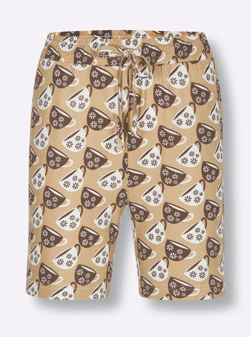 wäschepur Hose kurz camel-schoko-bedruckt, Camel-schoko-bedruckt, – Produktbild 3 von 3