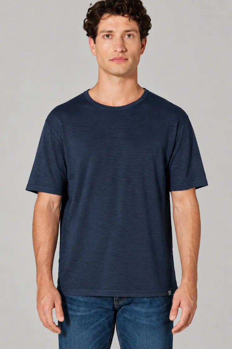 HempAge Hempage Herren vegan T-Shirt Aus Slub Jersey Marineblau, Blau, – Produktbild 2 von 2