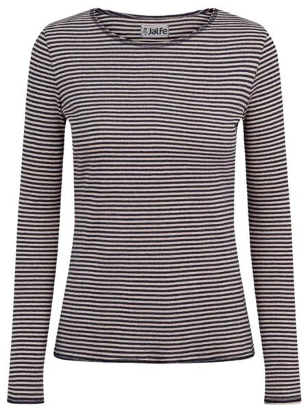 Jalfe Langarmshirt schmal geringelt von Jalfe, Jeans/ nature (blau), – Produktbild 1 von 1