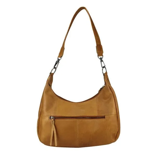 manbefair manbefair Hobo Bag Cathrine Leder, Cognac, – Produktbild 4 von 4