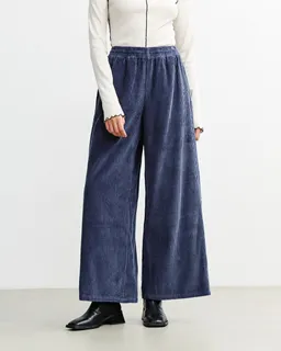 Rotholz Rotholz Damen vegan Hose Aus Cord Ausgestellt Aschblau – Produktbild 1 von 1