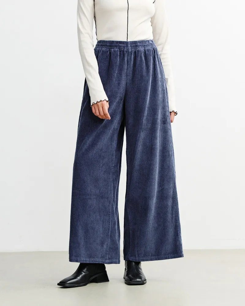 Rotholz Rotholz Damen vegan Hose Aus Cord Ausgestellt Aschblau, Blau, – Produktbild 1 von 2